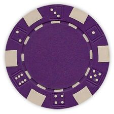 100 Da Vinci 11.5 gram Dice Striped Poker Chips, Standard Casino Size, Purple picture