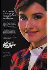 BRITISH CALEDONIAN AIRWAYS magazine ad clipping print airline red plaid 80th #2 picture
