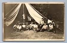 1908 RPPC BATAVIA BUFFALO JERSEY NY, TENT CAMP GROUP ROBERT HOLMES Postcard P11 picture