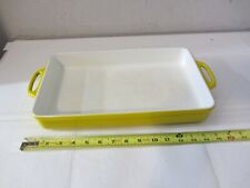 Copco Large Cake Pan Brownie Enameled Yellow Cast Iron - 15x9 VINTAGE picture