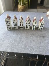 Amsterdam Singel Ceramic Canal House Blue Delft Lot Of 6 picture