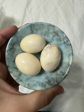 Alabaster Speckled Robins Egg Blue Stone Carved Italian  picture