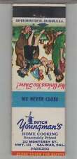 Matchbook Cover - Outhouse - Dutch Youngman's Home Cooking Salinas, CA picture