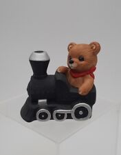 Vintage Homco Bears 1463 Bear in Black Train Ceramic Porcelain Figurine Figure picture