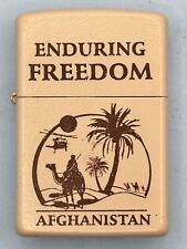 Vintage 2007 Enduring Freedom Afghanistan  Tan Matte Zippo Lighter NEW picture