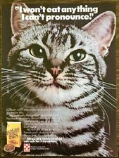 1986 Purina Meow Mix Cat Food PRINT AD Won't Eat Anything I Can't Pronounce picture