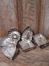 Vintage 12 Tin Miniature Molds Candy Chocolate Butter Metal Different Designs picture
