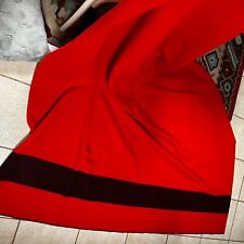 Vtg LL Bean Blanket Red With Black Stripe Wool Camp Trapper Double 60x82 picture