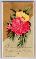 1882 Victorian Valentines Trade Card - Prang & Co Boston - Flowers picture