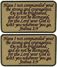 Joshua 1:9 Be Strong and Courageous Embroidered PATCH |2PC HOOK BACKING 4