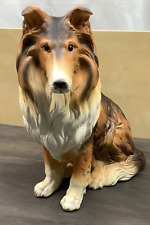 VINTAGE Large LEFTON COLLIE DOG FIGURINE  12” HIGH x 12”WIDE, Please Read picture