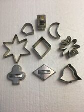 Vintage Metal Tin Cookie Cutters Lot Of 9 picture