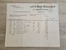 1902 C S Morey Mercantile Co Wholesale Grocers Billhead Receipt Denver CO picture