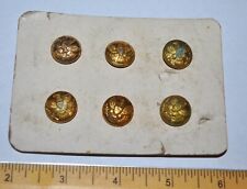 Antique INDIAN WAR new-old-stock U.S. EAGLE brass CUFF  BUTTONS  on orig. CARD picture