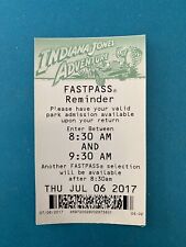 Disneyland Fastpass Indiana Jones 2017  picture