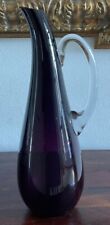 Lovely Art Glass Hand Blown Purple Amethyst Carafe Decanter picture