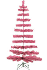 5FT Pink Barbie Tinsel Christmas Tree Holiday Decor 60in Height Stand Included picture