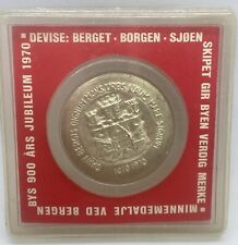 Bergen Norway 900th Anniversary Medal Dant Bergis Dignum Mons Urbs Navis Signum picture