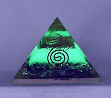 SHUNGITE GLOW In The Dark ORGONE Pyramid With Black Tourmaline and Copper Coil picture