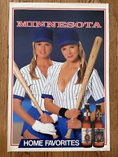Vintage Stroh’s Beer Minnesota Twins Poster NOS Sexy Blonde Baseball BeerBabes ￼ picture
