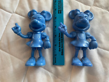 Pair of Vintage Blue Plastic Disney Minnie Mouse Figurines picture