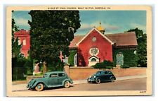 Postcard Old St Paul Church (Built in 1739), Norfolk VA linen I59 picture