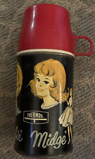 Vintage 1965 Barbie Midge and Skipper Thermos Bottle 2825 Mattel picture