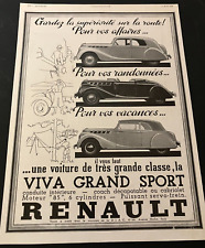 French 1938 Renault Grand Sport - Vintage Original Print Ad / Wall Art - CLEAN picture