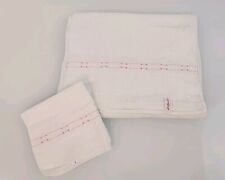 St Marys Vtg Bath Towel & Wash Cloth Set White Pink Lace Detail NEW OTHER picture