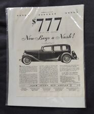 COLLIER'S MAGAZINE AD ~ 1932 ~ NASH ~ OLD CAR ADVERTISEMENT ~ PRICES ~ ORIGINAL picture