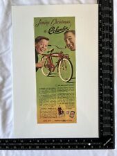 large Rare Vintage print ad Columbia Bicycles 1949 Jiminy Christmas Advertising picture