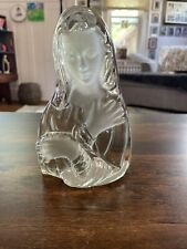 Vintage Viking Art Glass Madonna Virgin Mary Figurine Paperweight Bookend Label picture