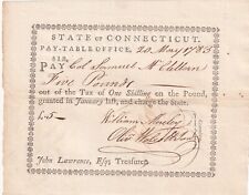 Revolutionary War Pay Doc Sam McClellan 1783 sgd by Oliver Wolcott Jt (55781) picture