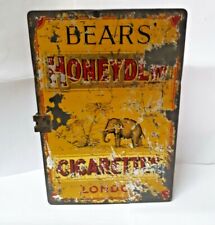 Old Bear honydew Cigarettes, LONDON Ad. Litho Tin Box Tobacco Sign Elephant mark picture