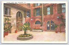 Linen~Courtyard & Stairway New Orleans Louisiana~c1910 Postcard picture