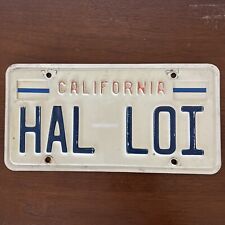 vintage california vanity license plate “HAL LOI” picture