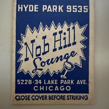 Vintage 1940s Nob Hill Lounge Chicago Bar Matchbook Cover picture