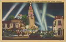 Fox Carthay Circle Theatre Los Angeles CA California night autos 1941 linen F959 picture