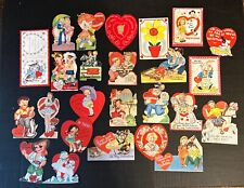 Vintage VALENTINE Cards 1940 1950 Lot Of 25 Used picture