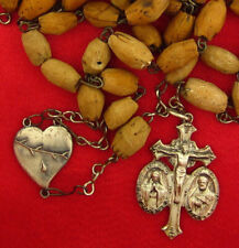 Vintage PRECIOUS BLOOD OF JESUS Rosary JMJ Crucifix PIUS IX HEART Centerpiece picture