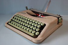 Vintage Hermes Baby green typewriter Switzerland AZERTY french keyboard layout picture