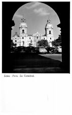 Lima Peru La Catedral 1940s Rccp Real Photo Postcard Tarjeta Unposted  picture