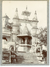 India, Amber (Jaipur) Jagat Shiromani Ji Temple Vintage Citrate Print.  Pulg picture
