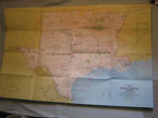 VINTAGE THE SOUTH CENTRAL STATES MAP AR OK LA TX National Geographic  Oct. 1974 picture