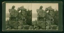 b156, Anon Stereoview, -, Devil's Doorway Rock Formation w/ Graffiti, Wis, 1890s picture