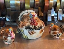 Vintage Ceramic Turkey Salt Pepper Shakers Norcrest Japan 3¾