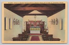 Postcard Interior of Ancient Spanish Shrine Nuestra Senora De La Leche Florida picture