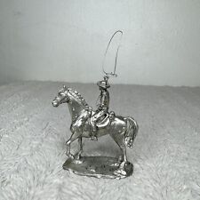 Vintage Cowboy And Horse Pewter Figure NWP 88 Roping Rodeo Figurine Silver Tone picture