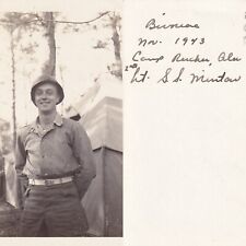 World War II Real Photo Identified Camp Rucker Alabama S.S. Minton Soldier 1943 picture