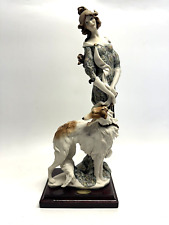 VINTAGE Giuseppe Armani Lady With Borzois Figurine 14 1/4  W/Base Made in Italy picture